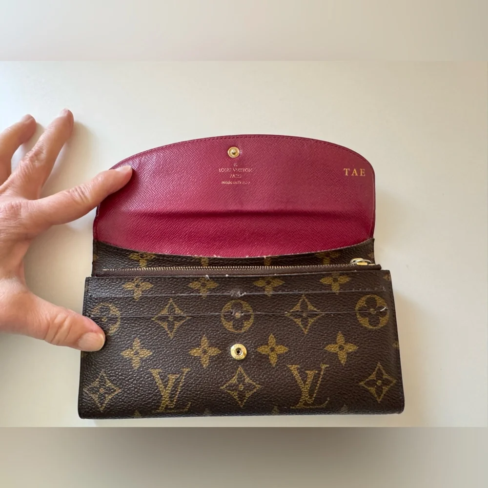 Louis Vuitton Monogram Canvas Emilie Brown Wallet - EUC with COA